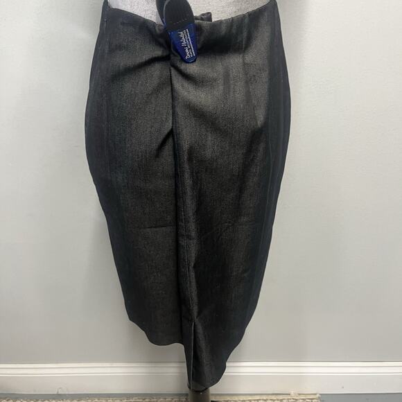 Susan Graver Style Skirt size Small Black Straight Pencil Knee Elastic Waist - Picture 5 of 6